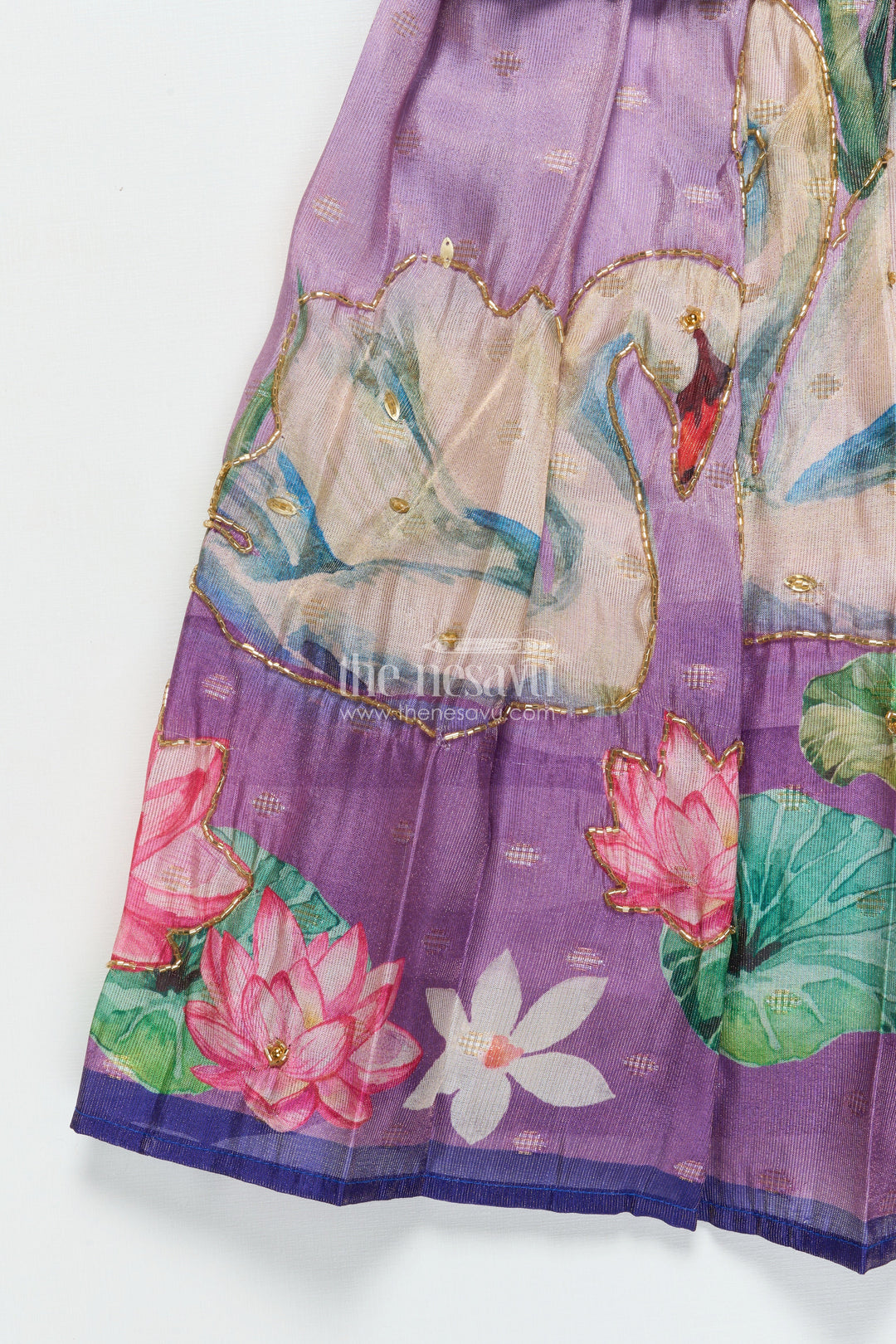 The Nesavu Pattu Pavadai Pattu Pavadai for Toddler Girl with Banaras Silk Yoke for Weddings and Festivals Nesavu Nesavu toddler girl pattu pavadai with Banaras silk yoke and semi Banaras skirt for weddings and festive wear