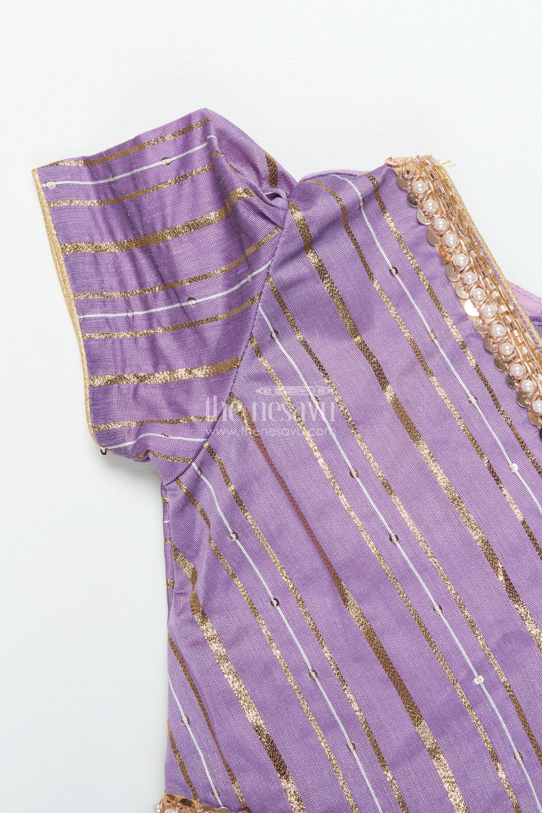 The Nesavu Pattu Pavadai Pattu Pavadai for Toddler Girl with Banaras Silk Yoke for Weddings and Festivals Nesavu Nesavu toddler girl pattu pavadai with Banaras silk yoke and semi Banaras skirt for weddings and festive wear