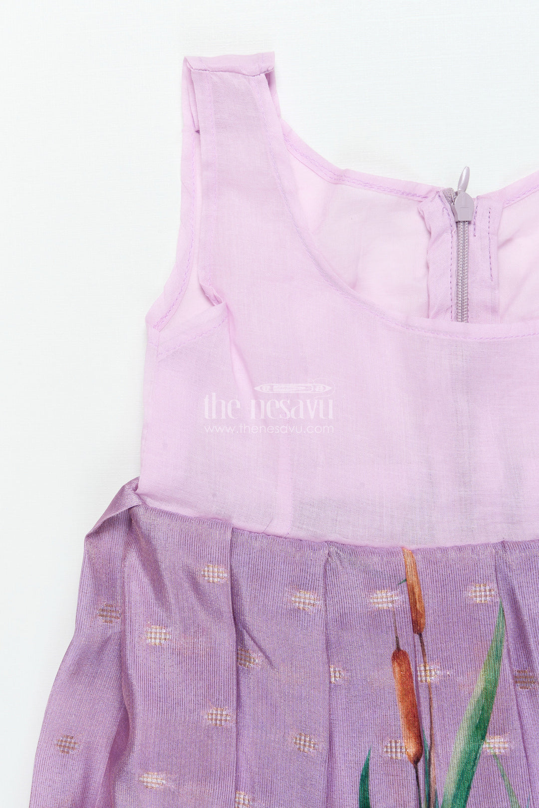 The Nesavu Pattu Pavadai Pattu Pavadai for Toddler Girl with Banaras Silk Yoke for Weddings and Festivals Nesavu Nesavu toddler girl pattu pavadai with Banaras silk yoke and semi Banaras skirt for weddings and festive wear