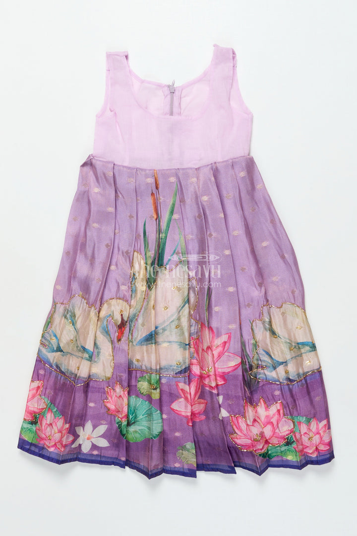 The Nesavu Pattu Pavadai Pattu Pavadai for Toddler Girl with Banaras Silk Yoke for Weddings and Festivals Nesavu Nesavu toddler girl pattu pavadai with Banaras silk yoke and semi Banaras skirt for weddings and festive wear