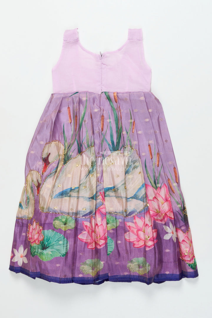 The Nesavu Pattu Pavadai Pattu Pavadai for Toddler Girl with Banaras Silk Yoke for Weddings and Festivals Nesavu Nesavu toddler girl pattu pavadai with Banaras silk yoke and semi Banaras skirt for weddings and festive wear