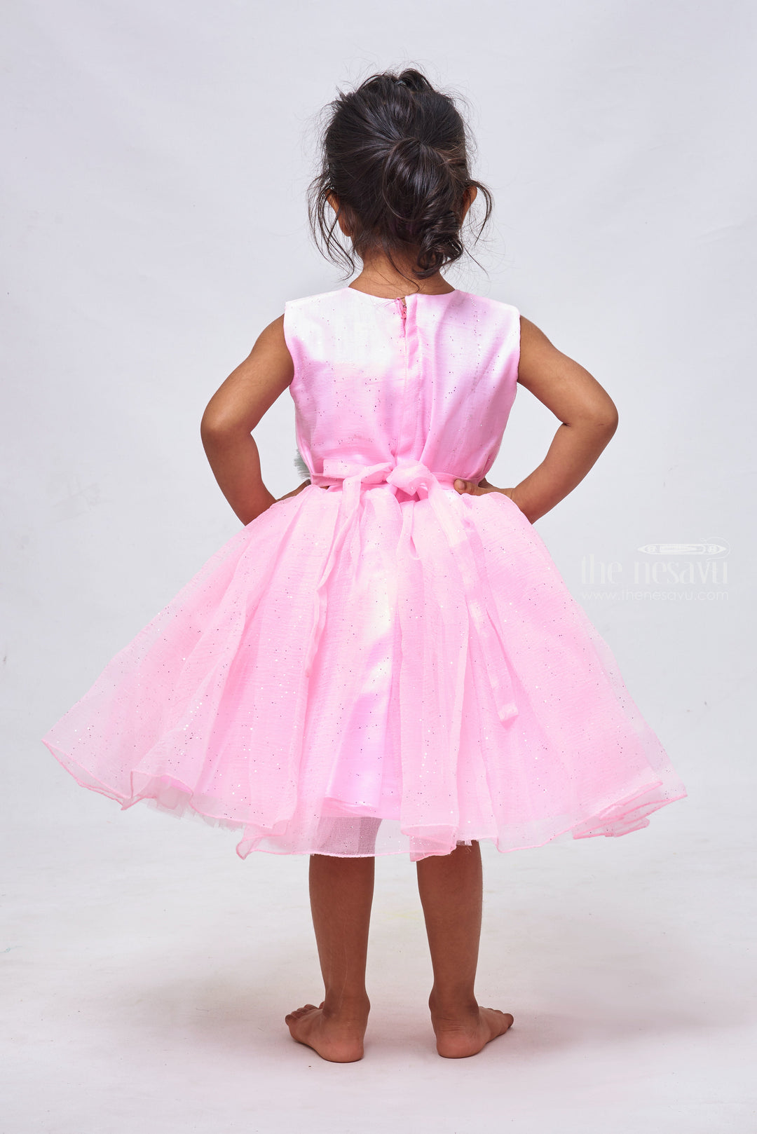 The Nesavu Girls Tutu Frock Petal Pink Parade: Multicolor Layered Party Frock with Vibrant Applique Designs Nesavu Birthday Girl Outfit Frock Selections | Trendy Dresses for Little Girls | The Nesavu