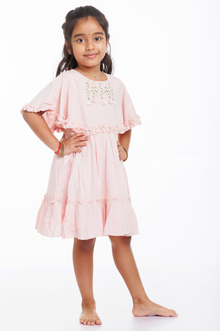 The Nesavu Girls Cotton Frock Petite Elegance: Boutique Summer Frock in Delicate Cotton for Girls Nesavu Shop Fancy Cotton Frocks for Girls | Latest Summer Collection | The Nesavu