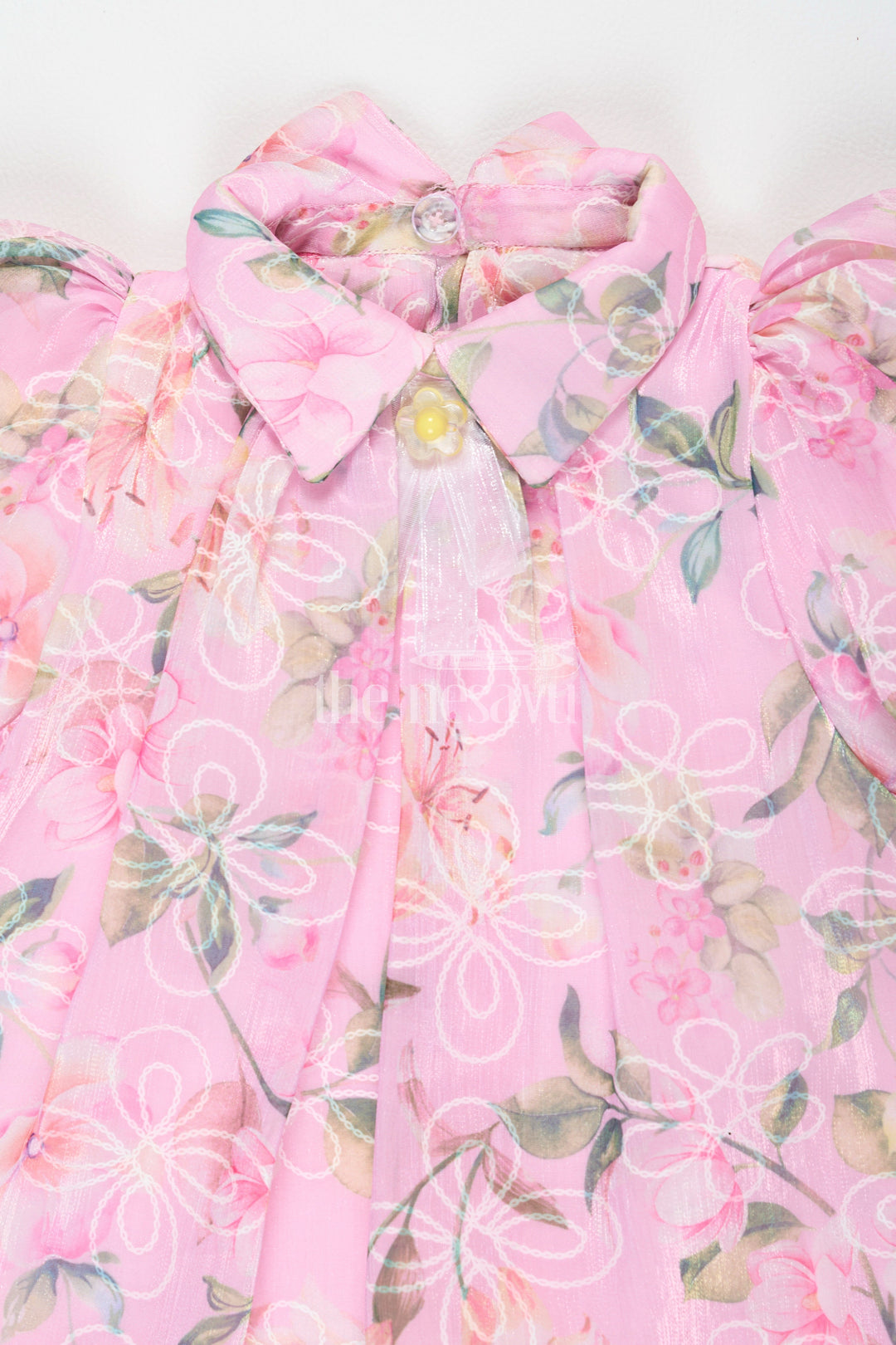 The Nesavu Baby Cotton Frocks Pink Baby Cotton Frock with Floral Embroidery and Puff Sleeves for Girls Nesavu Nesavu Pink Baby Cotton Frock Floral Embroidery Puff Sleeves Special Occasions
