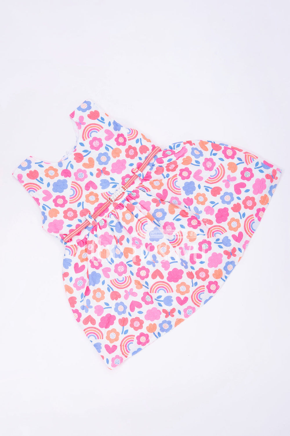 The Nesavu Baby Fancy Frock Pink Base Multicolor Popcorn Print Baby Fancy Frock Nesavu Pink Base Multicolor Popcorn Print Baby Fancy Frock - Nesavu