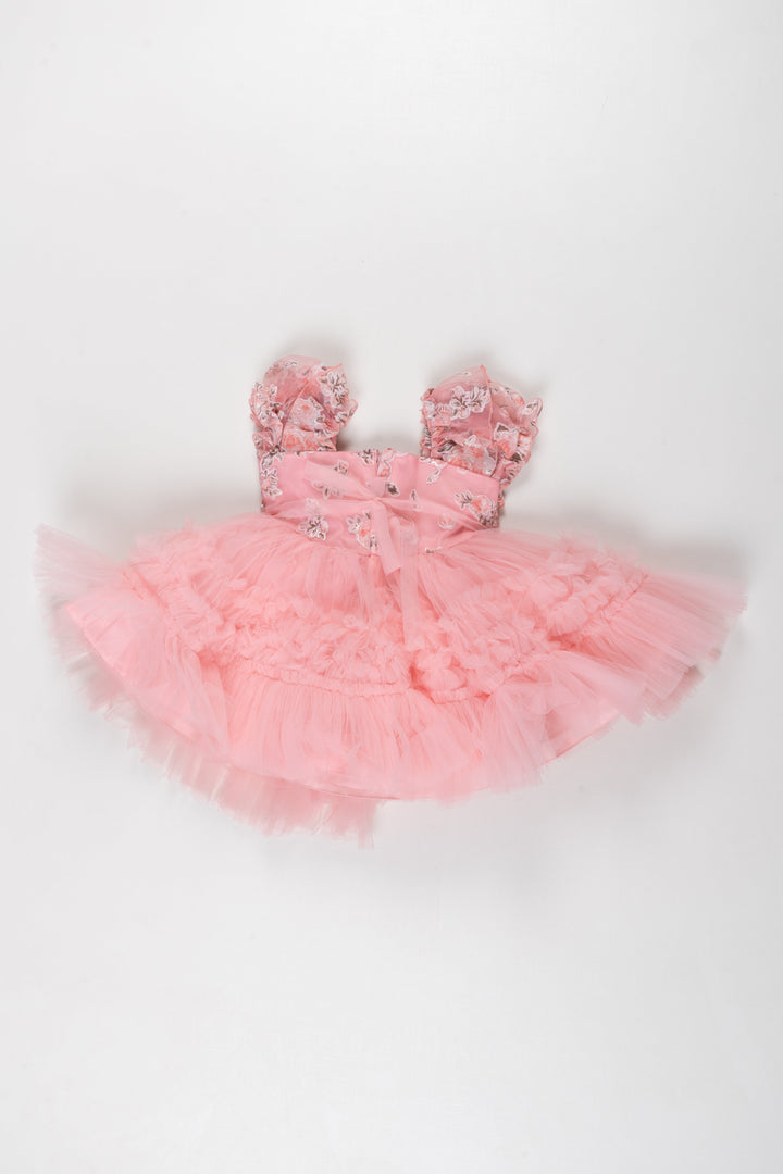 The Nesavu Girls Tutu Frock Pink Blossom Tutu Party Frock: A Dreamy Ensemble for Little Ladies Nesavu Shop Designer Floral Tutu Dresses for Girls | Perfect Pink Party Wear for Infants Online | The Nesavu