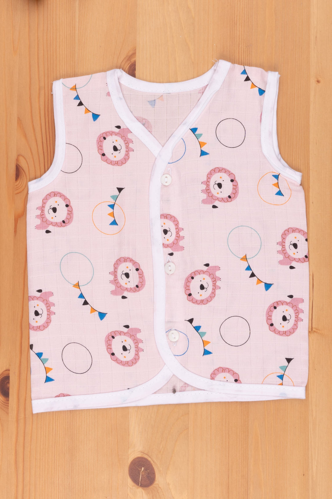 The Nesavu Baby Jhables Pink Cotton Jhabla: Cute Animal Design for New Infants Nesavu 10 (NB) / Pink IF010D-10 New Borns Dress Online | Dungarees For Kids | The Nesavu