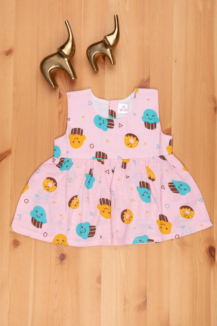 The Nesavu Baby Frock / Jhabla Pink Delight: Cartoon Snack-Printed Fancy Dress for Girls Nesavu 12 (3M) / Pink BFJ442B-12 Buy Cartoon Printed Pink Frock Online | Baby Frock Online | The Nesavu