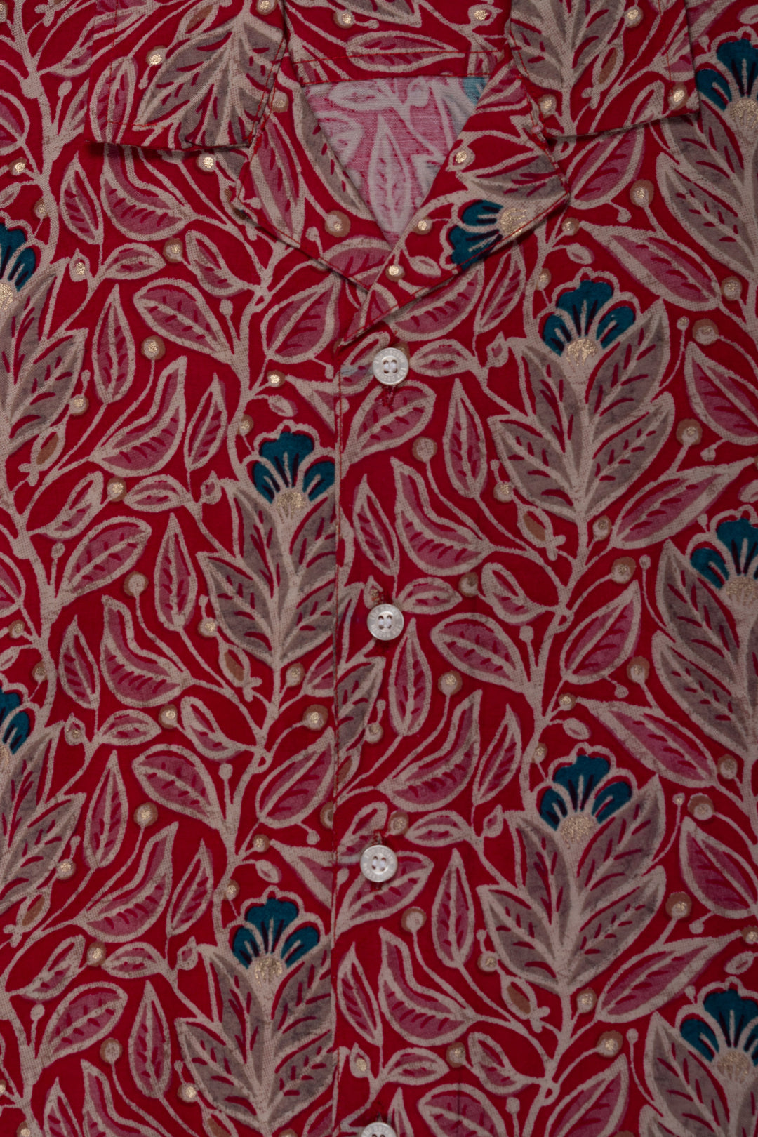 The Nesavu Boys Cotton Shirt Pink Mughal Design Floral Shirt - Ideal for Casual and Vacation Wear Nesavu Pink Mughal Design Floral Shirt - Casual & Vacation Wear for Kids