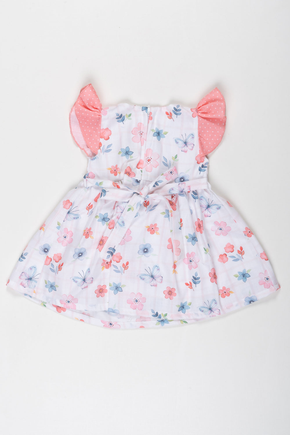 The Nesavu Baby Cotton Frocks Playful Petals Baby Girl Frock - Flutter Sleeves and Floral Charm Nesavu Playful Petals Baby Girl Frock | Flutter Sleeves and Floral Charm | The Nesavu