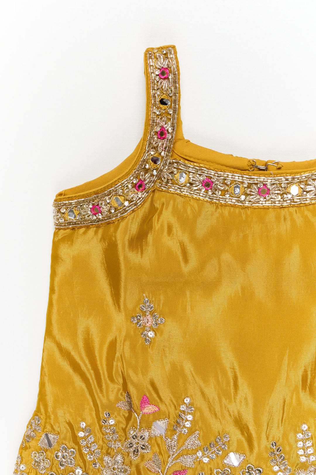 The Nesavu Girls Sharara / Plazo Set Plazo Outfit for Girls with Mirror Work Yoke and Festive Dupatta Nesavu Nesavu girls festive plazo set with mirror work blouse and dupatta – ideal for birthdays and school ethnic days