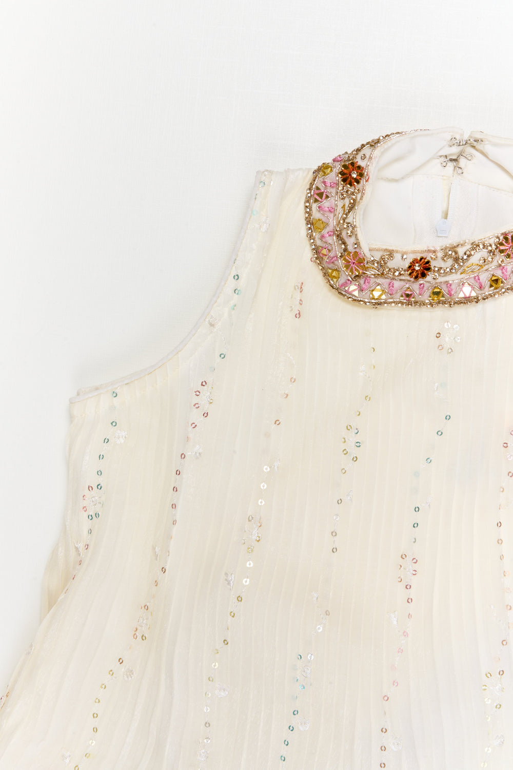 The Nesavu Girls Sharara / Plazo Set Pleated Georgette Sharara Set for Girls with Thread Embroidery for Milestone Moments Nesavu Nesavu pleated georgette sharara set with thread embroidery and dupatta – perfect for birthdays and naming ceremonies