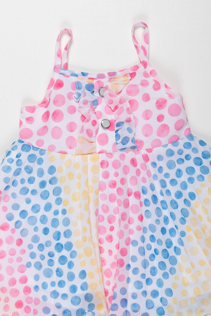 The Nesavu Baby Fancy Frock Polka Dot Parade - Rainbow Delight Frock for Baby Girls Nesavu Buy Joyful Rainbow Polka Dot Baby Girl Frock Online | Adorable & Comfortable | The Nesavu