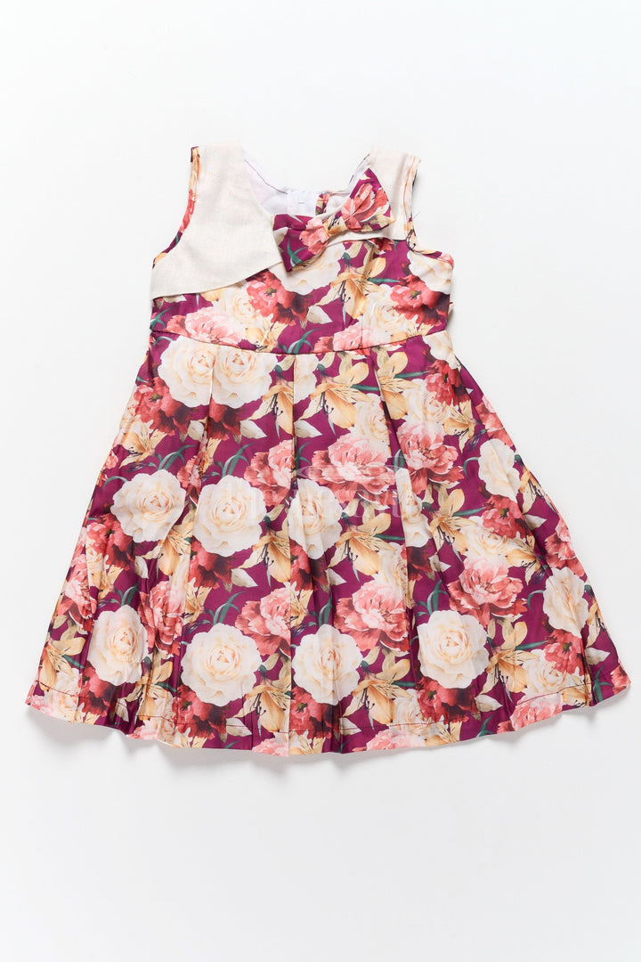 The Nesavu Girls Fancy Frock Princess-Inspired Girls Georgette Frock with Floral Motifs and Decorative Bow Nesavu 20 (3Y) / Multicolor GFC1541A-20 Nesavu Princess Style Girls Georgette Frock Floral Motifs Chic Bow