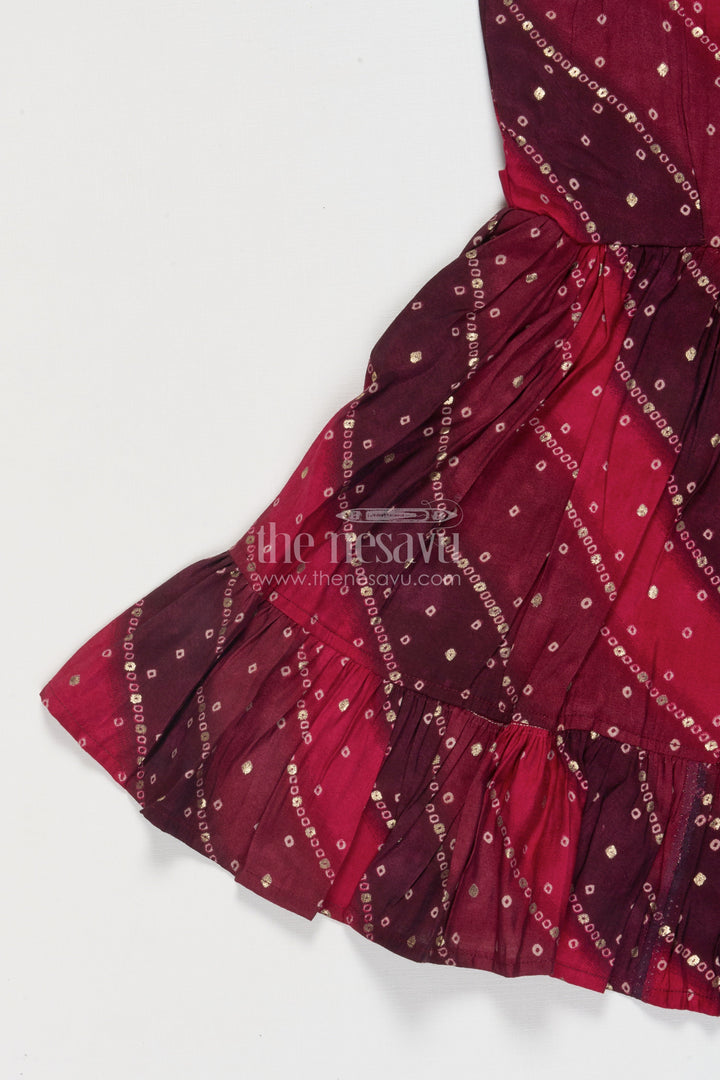 The Nesavu Girls Cotton Frock Printed Frock for Baby Girls with Strappy Shoulders for Twirling Fun Nesavu Nesavu baby girl printed frock in viscose with festive flared silhouette and comfy straps