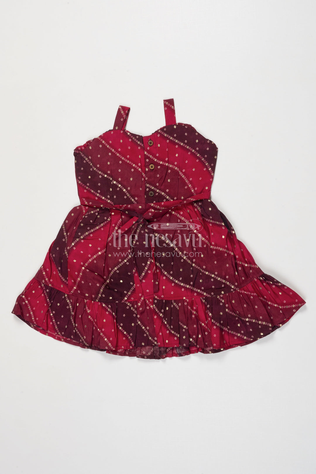 The Nesavu Girls Cotton Frock Printed Frock for Baby Girls with Strappy Shoulders for Twirling Fun Nesavu Nesavu baby girl printed frock in viscose with festive flared silhouette and comfy straps