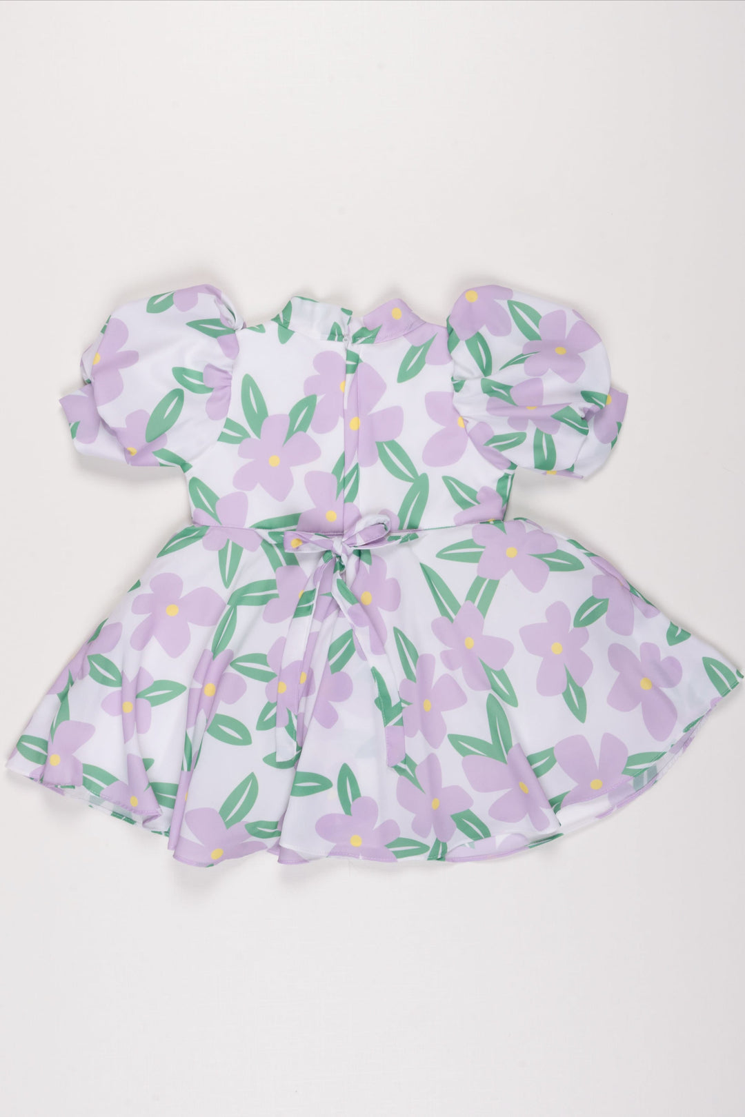 The Nesavu Girls Fancy Frock Purple Blossom Frock with Sparkling Brooch for Girls Nesavu Girls Lavender Floral Frock | Cheerful Spring Dress with Brooch | The Nesavu