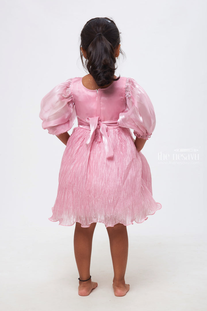 The Nesavu Girls Fancy Party Frock Purple Dreams: Girls Enchanting Lilac Dress with Floral Embellishments Nesavu Celebrate in Style | Exquisite Party Frocks for Young Divas | The Nesavu