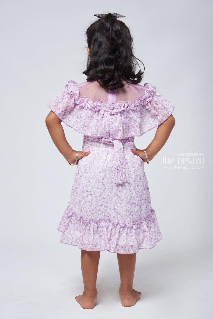 The Nesavu Baby Frock / Jhabla Purple Floral Elegance in Layered Flared Dress for Babies Nesavu Baby Girls Daily Wear Frock | Purple Frock For Baby Girls | The Nesavu