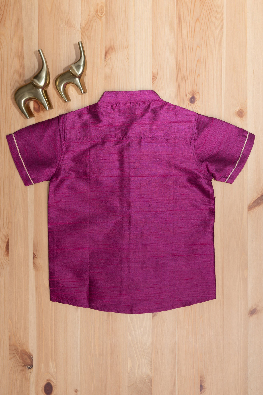 The Nesavu Boys Silk Shirt Purple Magic Little Maharaja Boys Pattu Shirt With Aeroplane Embroidery Nesavu "Shop The Nesavu's Mini Maharaja Collection: Traditional Boys' Shirts at ₹490"