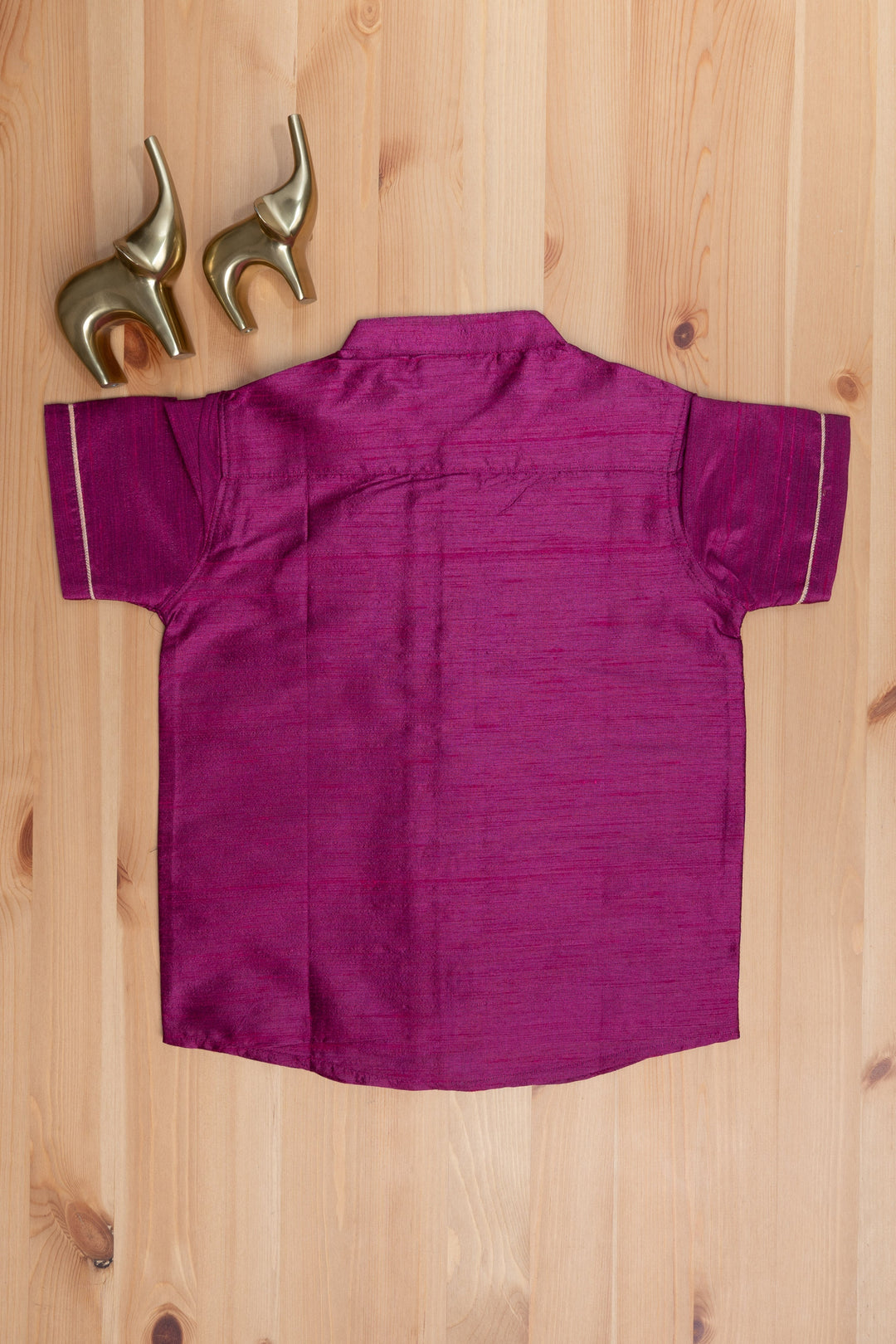 The Nesavu Boys Silk Shirt Purple Magic Little Maharaja Boys Pattu Shirt With Rainbow Embroidery Nesavu "The Nesavu's Mini Maharaja Collection: Where Style Meets Tradition for Boys"