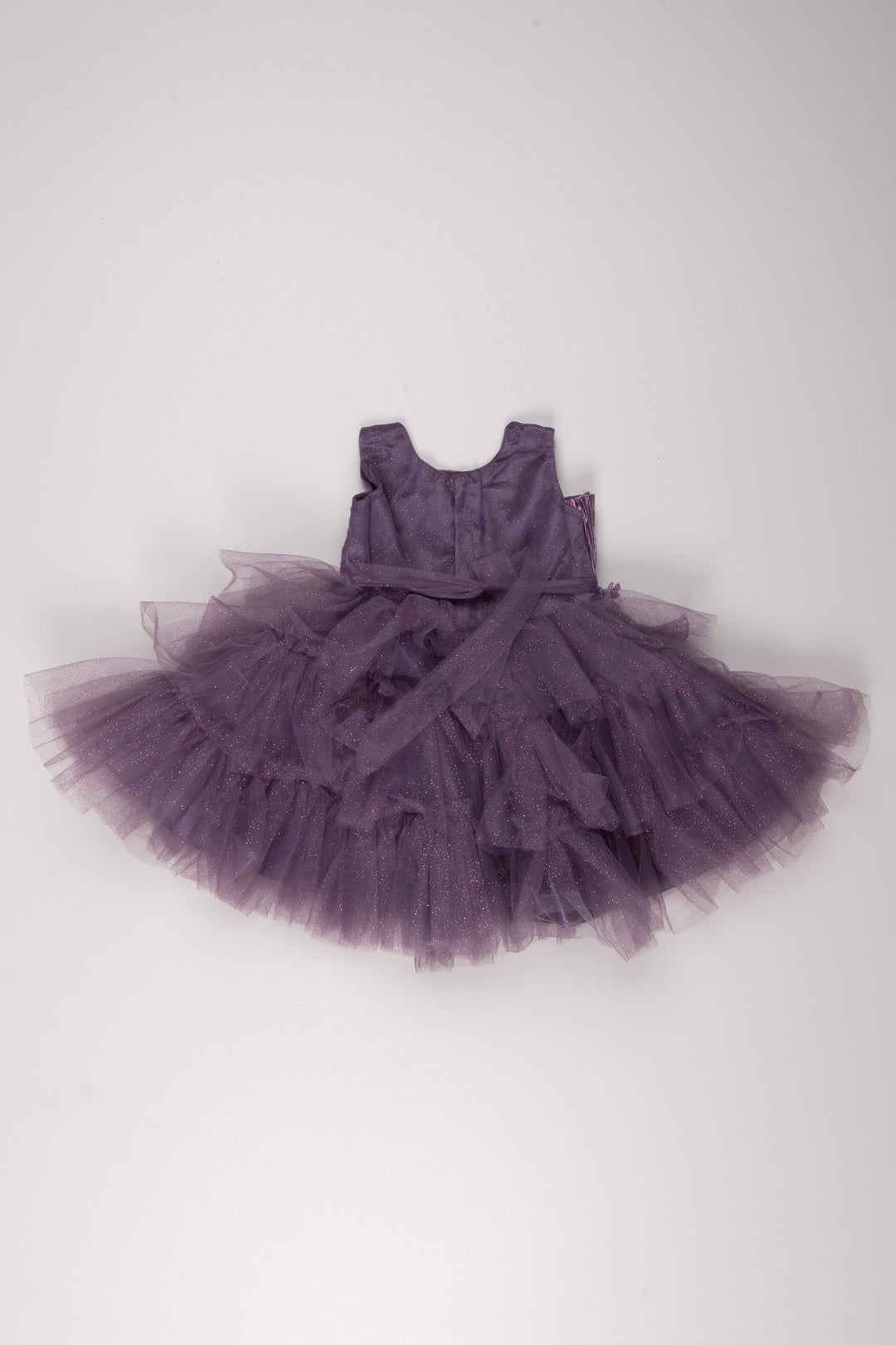 The Nesavu Girls Tutu Frock Purple Panache: Fabulous Floral Embellished Party Frock with Layered Pleats for Trendsetting Girls Nesavu Baby Party Frock Exquisite Designs | Birthday Frock for 2-Year-Old Girl | The Nesavu