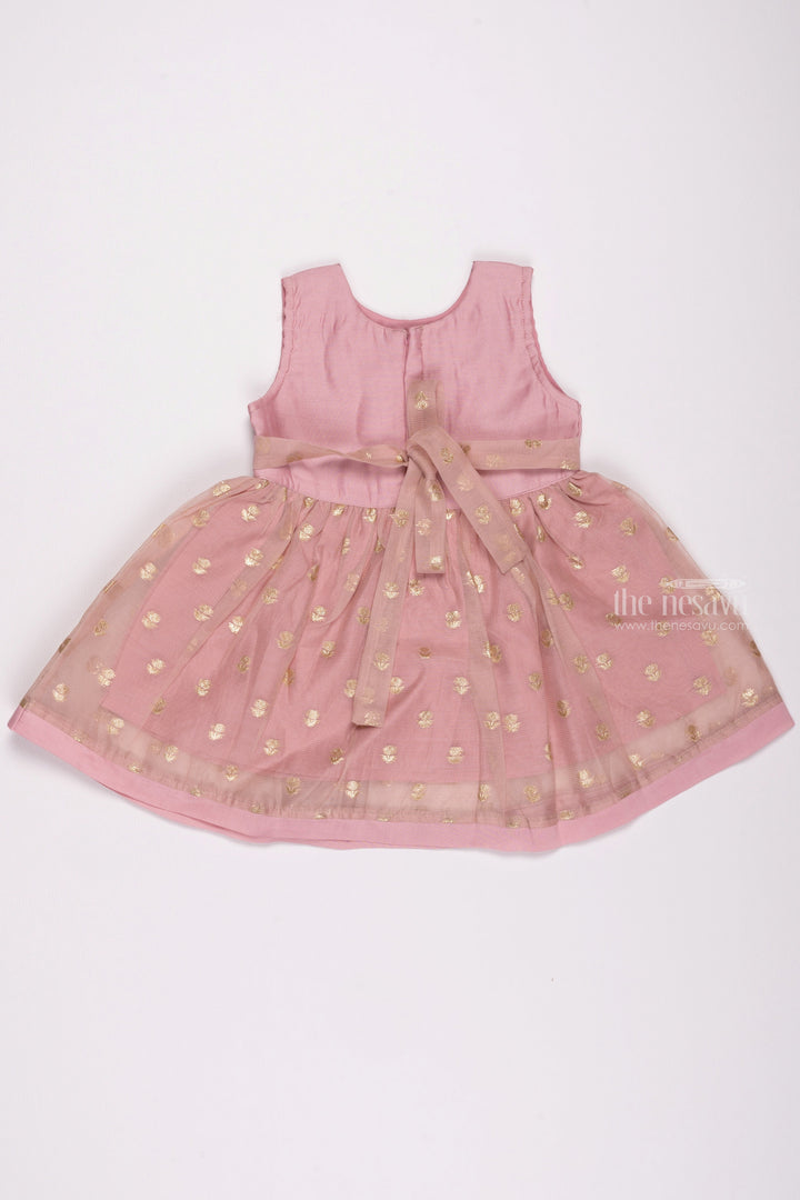The Nesavu Girls Cotton Frock Purple Passion: Girls Gota Mirror Embroidered Chanderi Frock Nesavu Charming Cotton Frocks: Explore Casual & Designer Dresses for Girls | The Nesavu