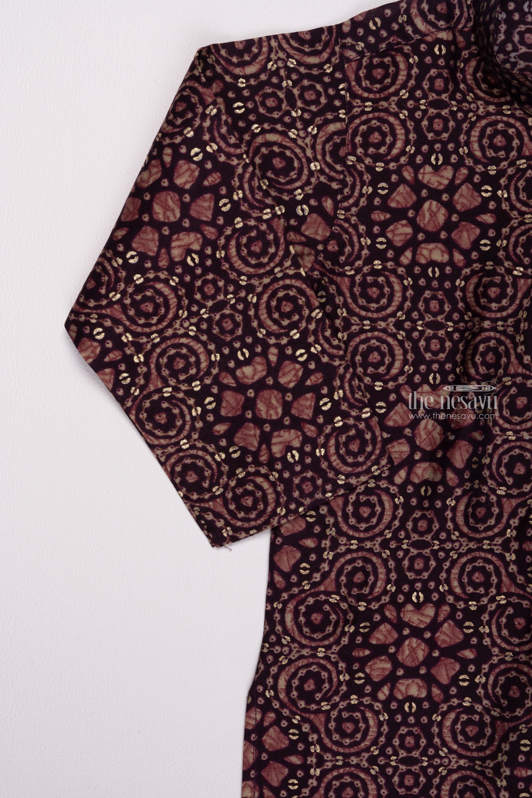 The Nesavu Boys Kurtha Set Purple Perfection: Dazzling Foil Printed Kurta with Tailored Pant Set for Boys Nesavu Boys Kurta with Pant Set | Latest Traditional Indian Clothing | The Nesavu