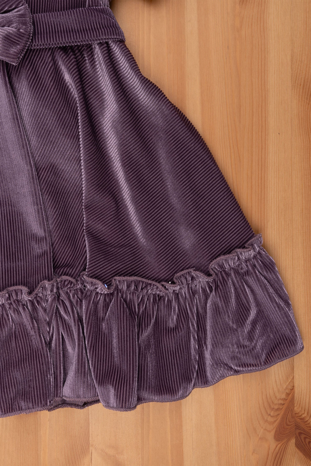 The Nesavu Frocks & Dresses Purple Velvet Baby Girl Frock - Peter Pan Collar & Bow Embellishment Nesavu Girls Velvet Frock | Party frock for Baby Girls | The Nesavu