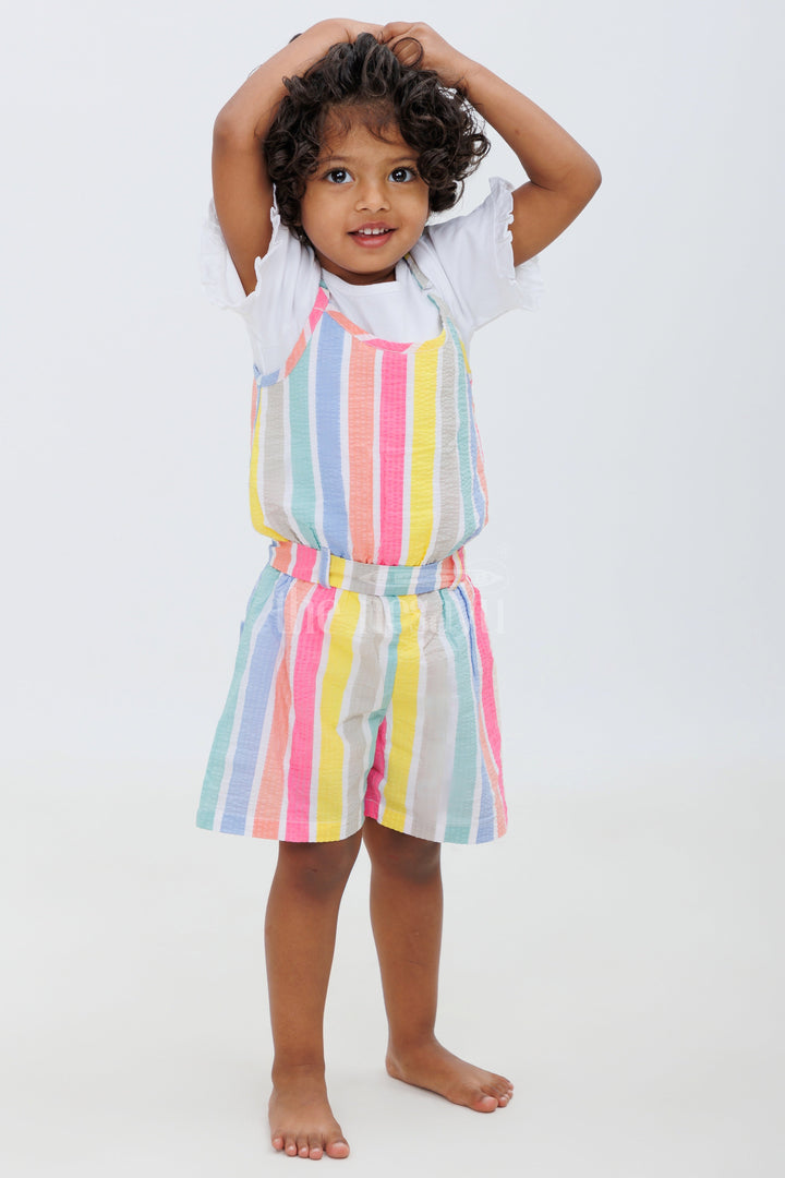 The Nesavu Baby Fancy Frock Rainbow Multicolor Baby Dress Set for Girls Nesavu Rainbow Multicolor Baby Dress Set for Girls - Nesavu