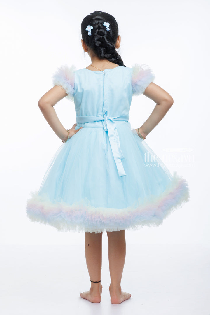 The Nesavu Girls Tutu Frock Rainbow Tulle Princess Party Frock: A Whirl of Color for Your Little Girl Nesavu Shop Luxury Gradient Tulle Party Dress for Girls | Personalized Birthday Princess Frock | The Nesavu