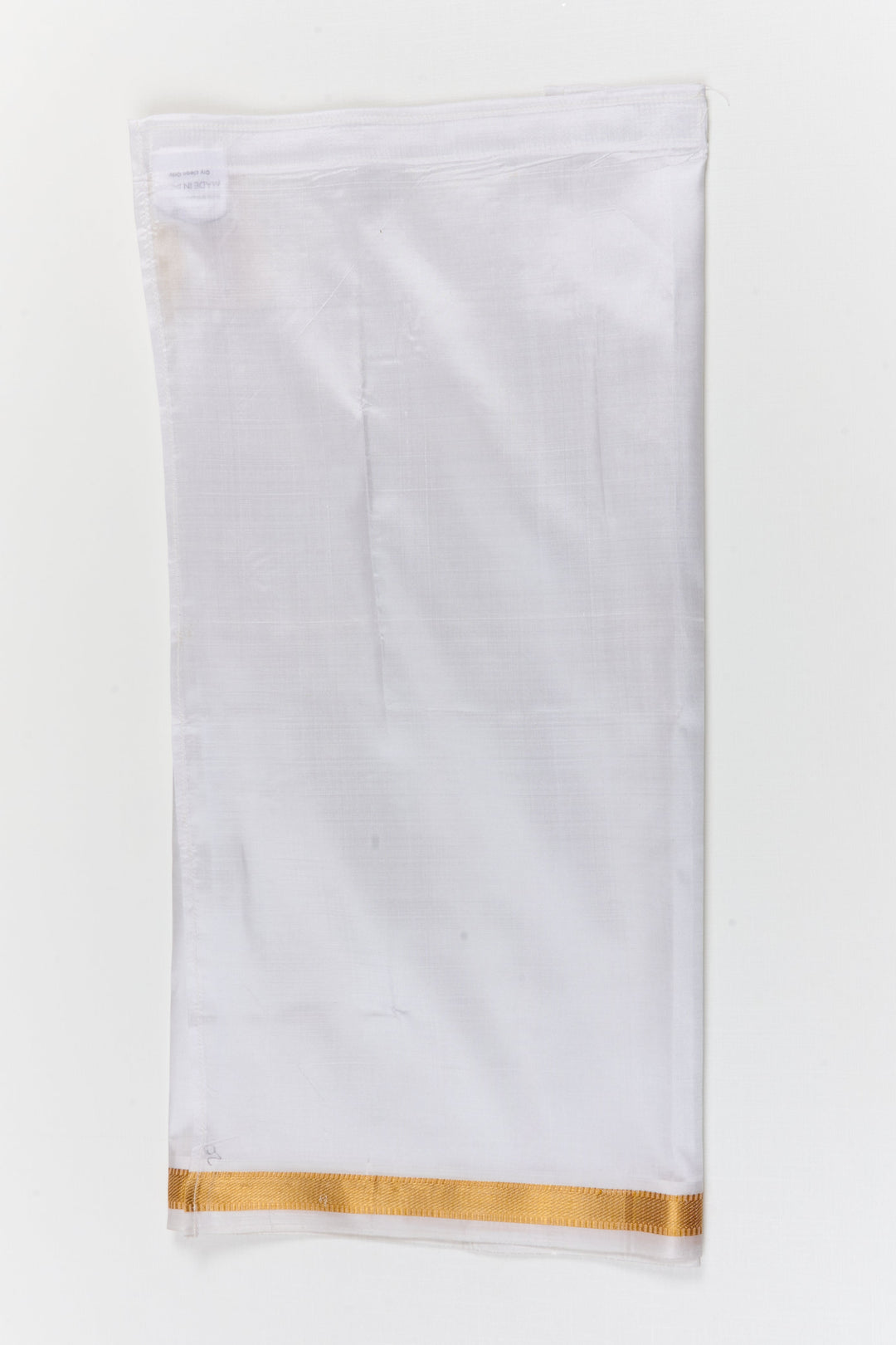 The Nesavu Pure Silk Vesti Readymade Silk Dhoti for Baby Boys for Festive and Pooja Wear Nesavu 20 (3Y) / White / Pure Silk D077B-20 Nesavu readymade silk dhoti for baby boys – pre-stitched ethnic wear for festivals and rituals