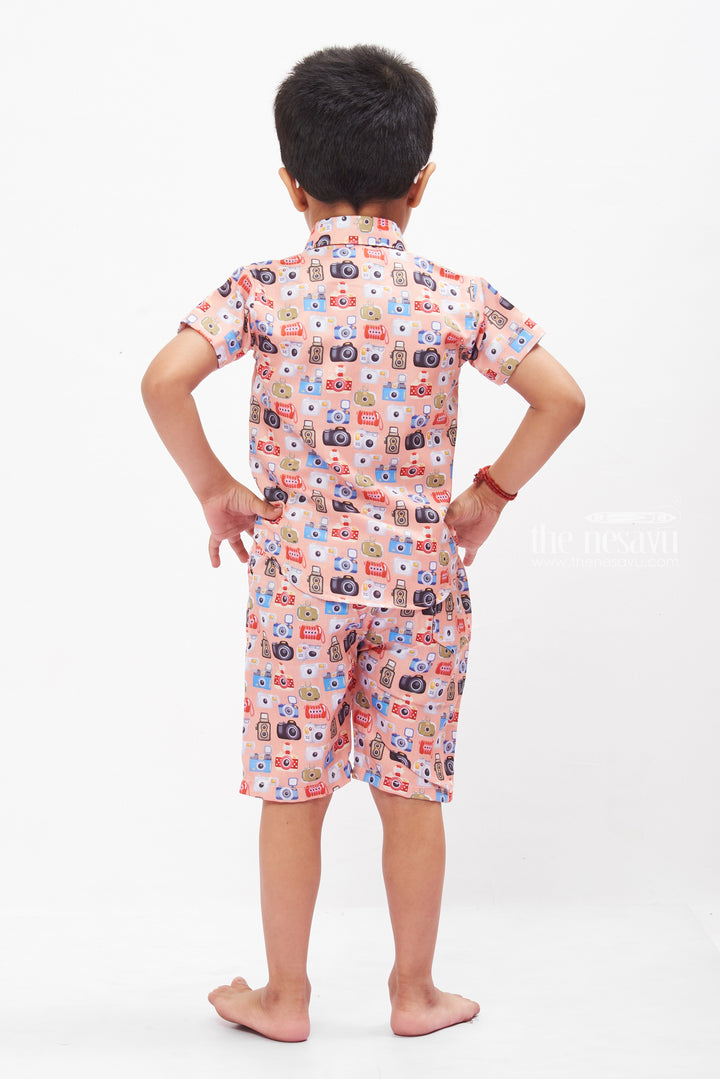 The Nesavu Boys Casual Set Retro Vibes Boys Printed Shirt and Shorts Set: Classic Comfort for Everyday Nesavu Trendy Boys Printed Shirt and Shorts Set | Casual Kids Wear | The Nesavu