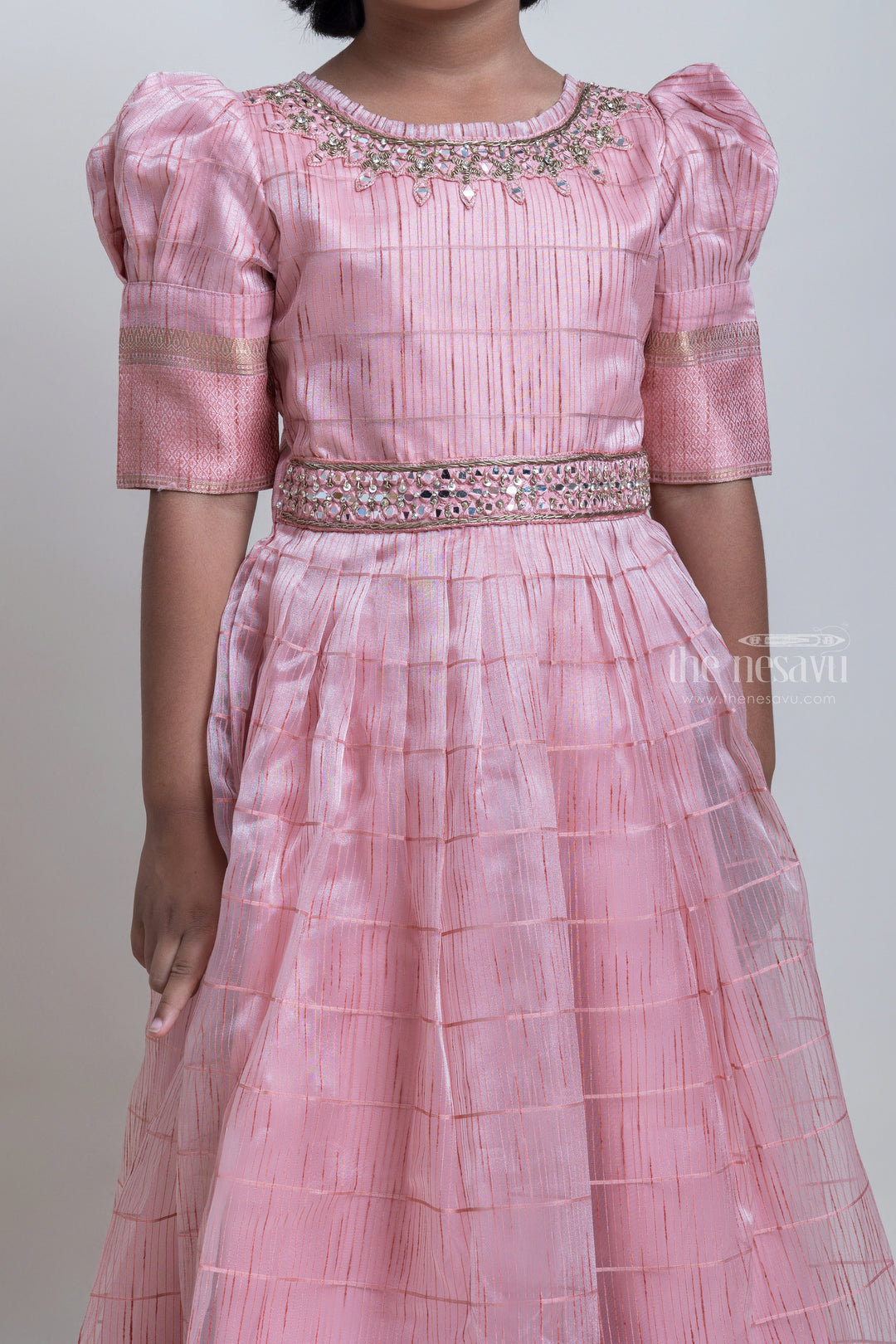 The Nesavu Party Gown Rosy Brown Full Length Silk Cotton Designer Anarkali Dresses For Baby Girls Nesavu Top 15 Designer Organza Silk Anarkali For Girls | Smart Ethnic Ideas | The Nesavu