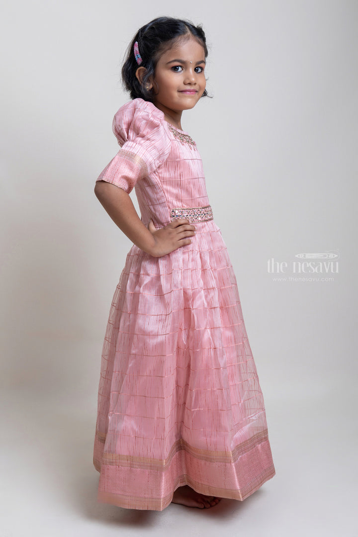 The Nesavu Party Gown Rosy Brown Full Length Silk Cotton Designer Anarkali Dresses For Baby Girls Nesavu Top 15 Designer Organza Silk Anarkali For Girls | Smart Ethnic Ideas | The Nesavu