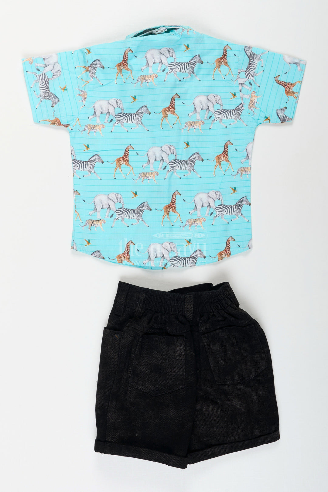The Nesavu Boys Casual Set Safari Print Boys Cotton Set for Playdates and Summer Fun Nesavu Nesavu boys cotton outfit safari print shorts  perfect birthdays summer play