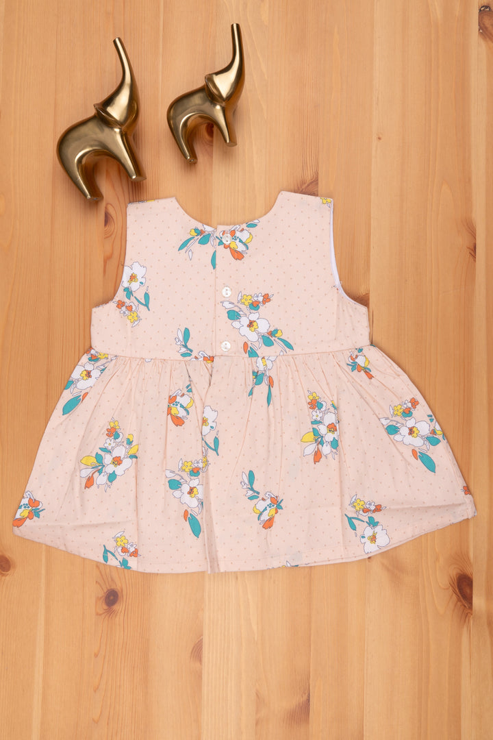 The Nesavu Baby Cotton Frocks Salmon Delight Premium Floral Printed Designer Frock for Baby Fashionistas Nesavu Fancy Frock Collection For Babys | Pink Baby Dress Online | The Nesavu