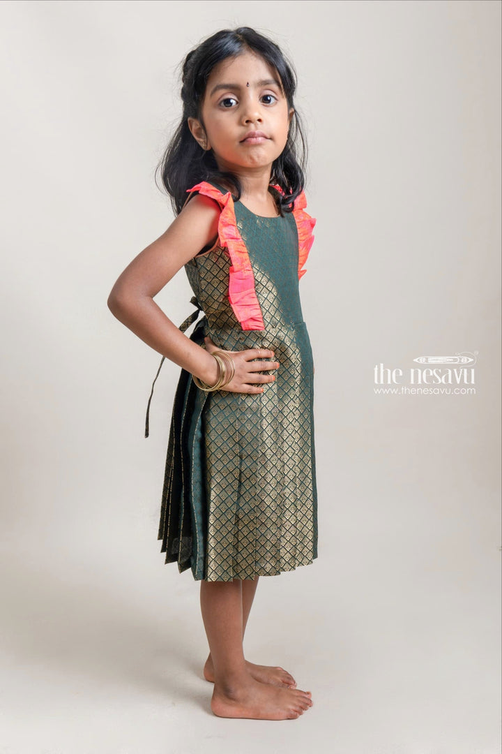 The Nesavu Silk Frock Semi Silk Kanchipuram Baby Frock A Great Gift for a Newborn Nesavu