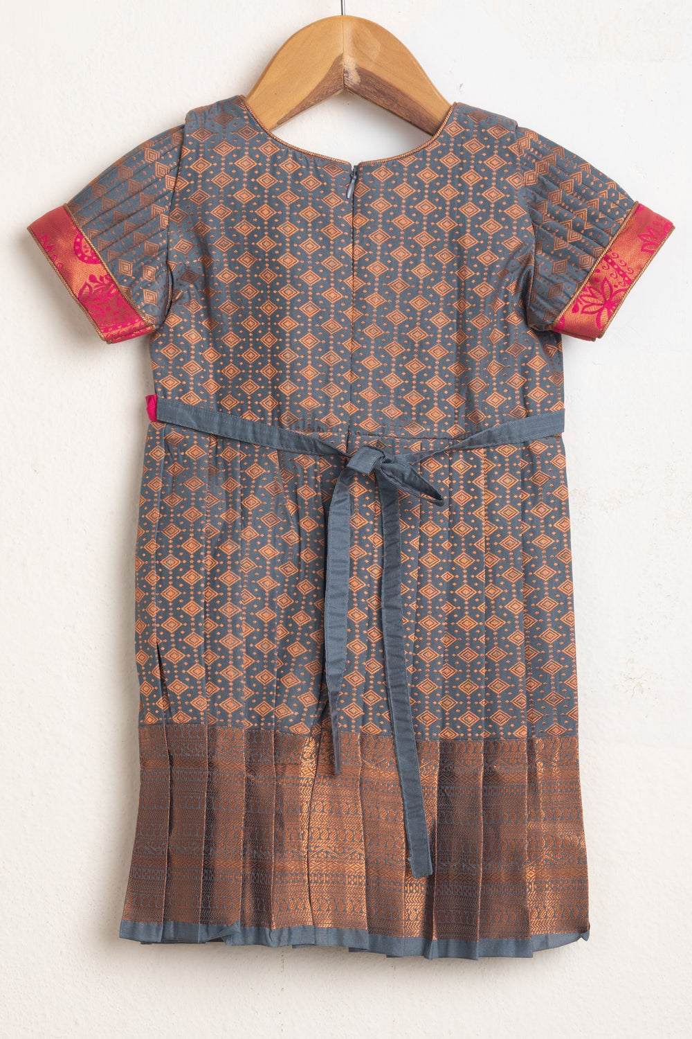 The Nesavu Girls Kanchi Silk Frock Semi Silk Kanchipuram Baby Frock - Perfect for Festivals Nesavu Fancy Silk Frocks For Girls| Silk Frocks Collection 2023| The Nesavu
