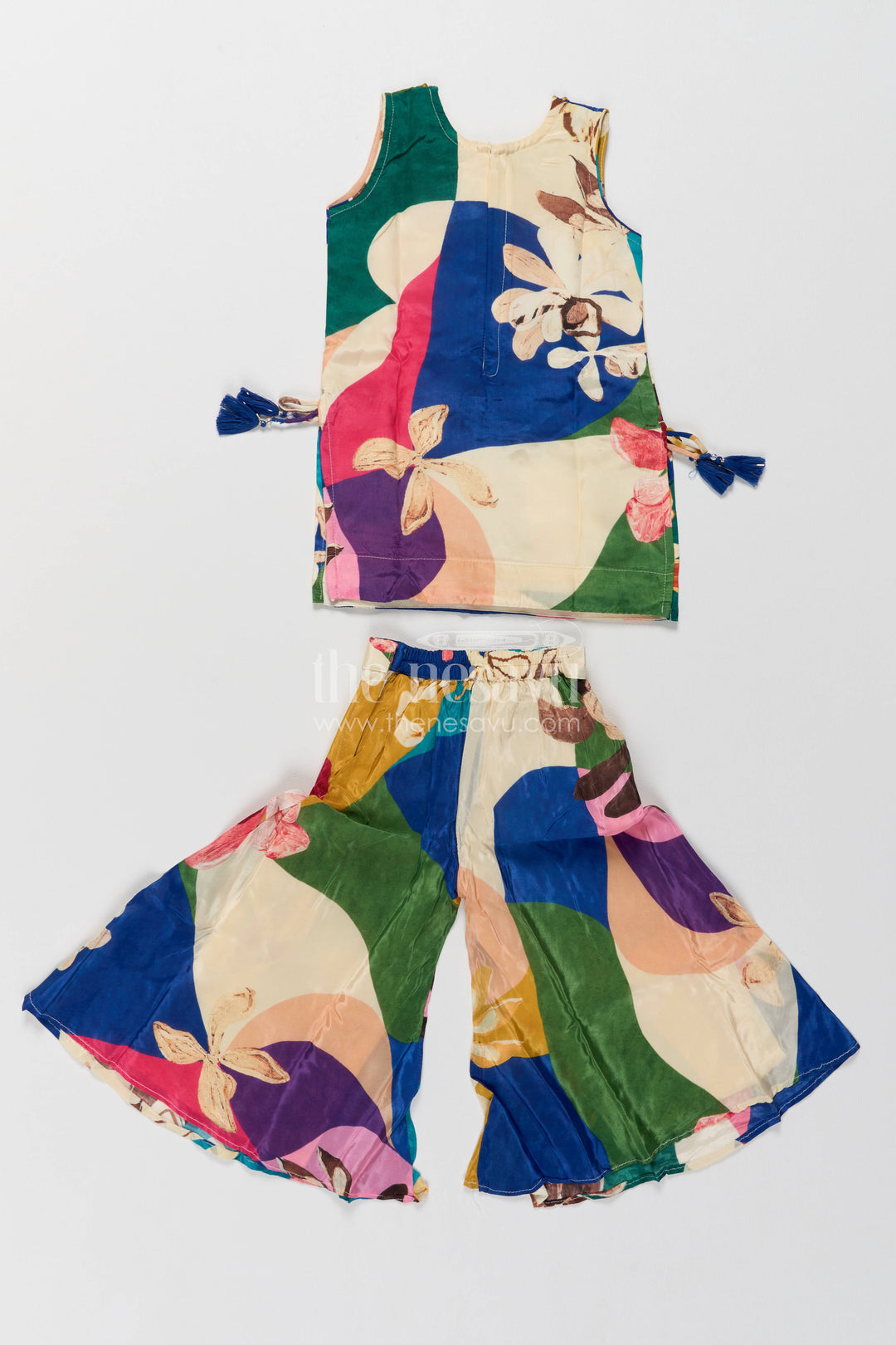 The Nesavu Girls Sharara / Plazo Set Sharara Dress for Girls with Digital Print for Festive Occasions Nesavu Nesavu Sharara Dress For Girls In Multicolor For Family Celebrations