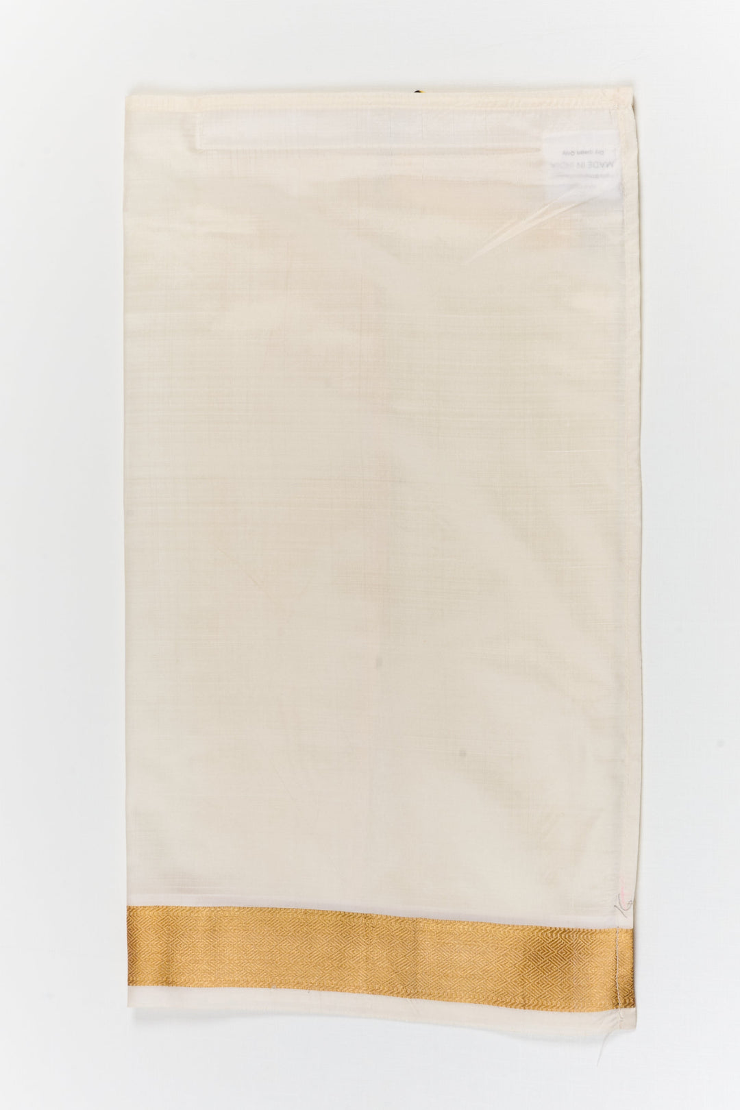 The Nesavu Pure Silk Vesti Silk Ceremony Dhoti Set for Kids for Poojas and Cultural Events Nesavu 16 (1Y) / White / Pure Silk D083B-16 Nesavu silk ceremony dhoti set for kids – traditional outfit for poojas, festivals, and special occasions