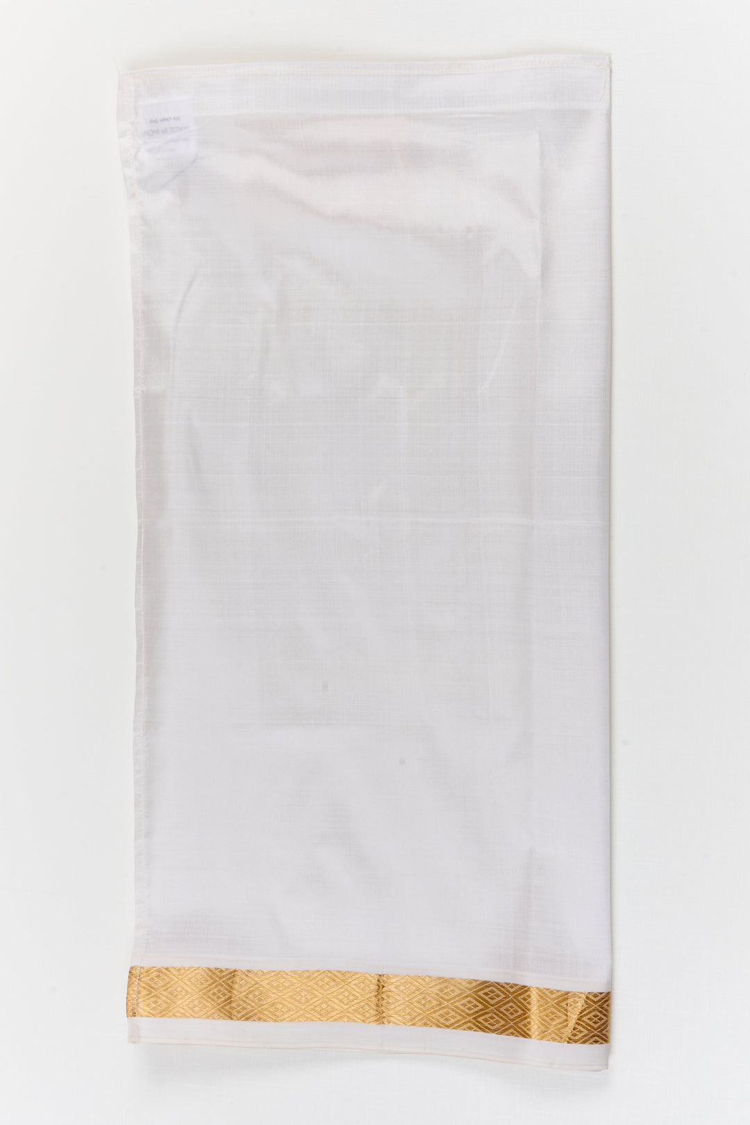 The Nesavu Pure Silk Vesti Silk Dhoti for Baby Boys for Annaprashana and Traditional Rituals Nesavu 20 (3Y) / White / Pure Silk D074A-20 Nesavu silk dhoti for baby boys – ideal for annaprashana, poojas, and first traditional functions