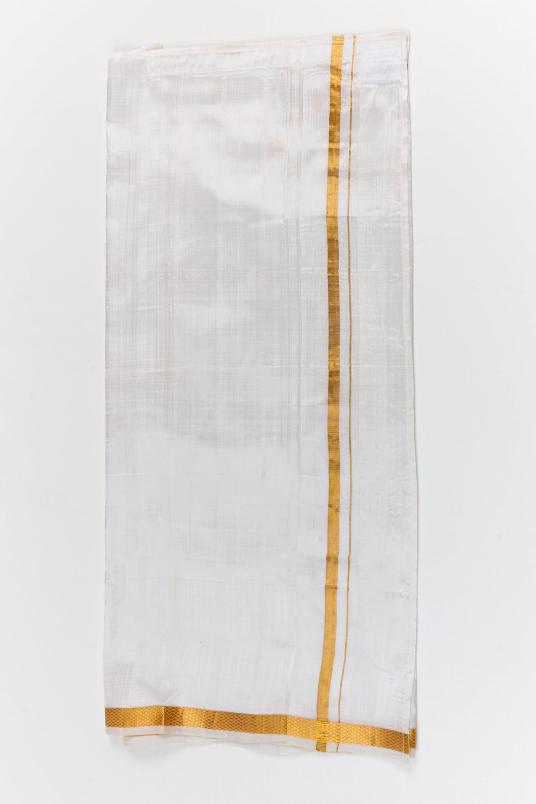The Nesavu Pure Silk Vesti Silk Dhoti Set for Boys for Weddings and Traditional Celebrations Nesavu 28 (7Y) / White / Pure Silk D076A-28 Nesavu silk dhoti set for boys – perfect traditional wear for weddings, engagements, and grand family occasions