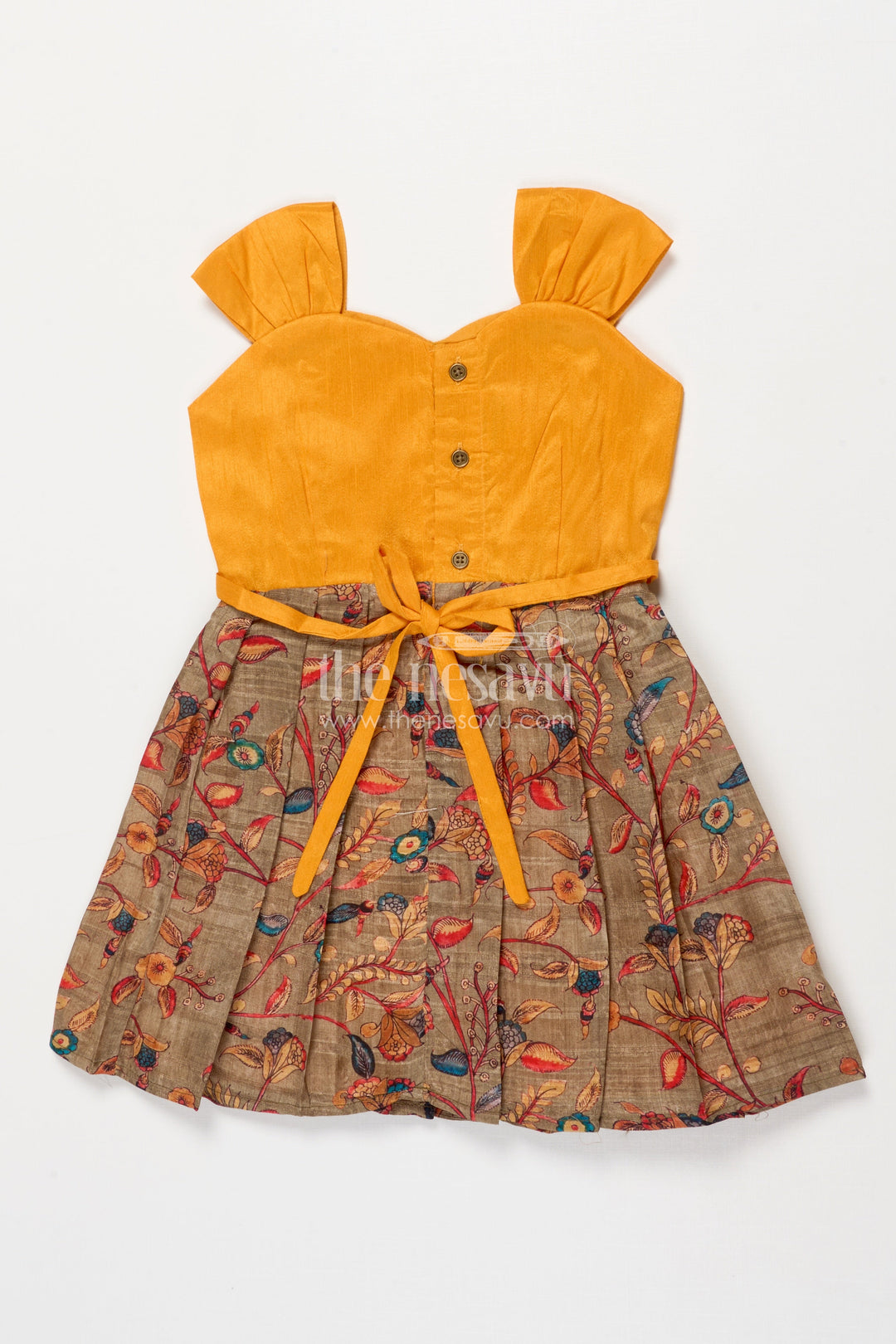 The Nesavu Silk Frock Silk Frock for Baby Girl for Wedding Receptions and Festive Occasions Nesavu Nesavu silk frock for baby girls with chanderi cotton print for festive and wedding occasions