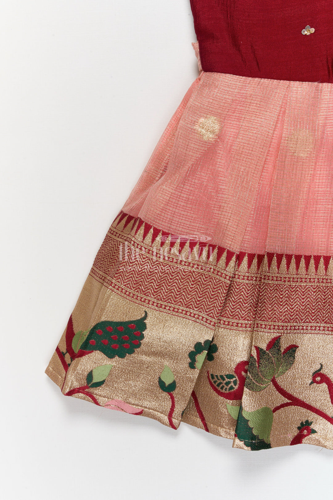 The Nesavu Silk Party Frock Silk Party Frock for Baby Girls for Birthday and Traditional Events Nesavu Nesavu silk frock for baby girls with traditional woven pleats and floral embroidery