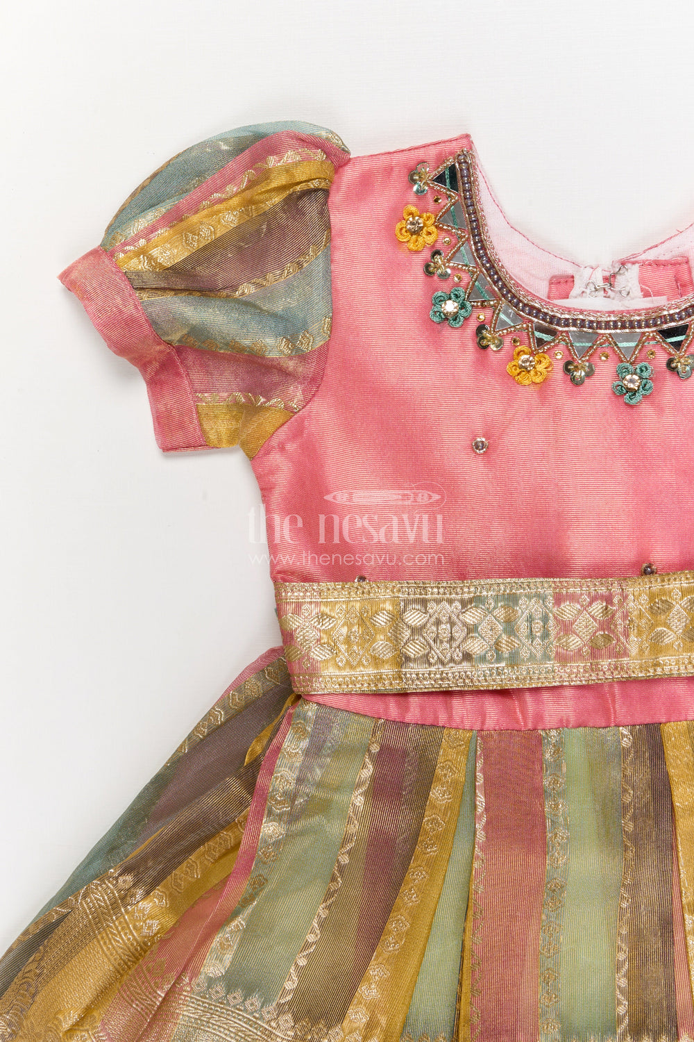 The Nesavu Silk Party Frock Silk Party Frock for Baby Girls for Birthdays and Naming Ceremonies Nesavu Nesavu silk party frock for baby girls with zari pleats for birthdays and naming day