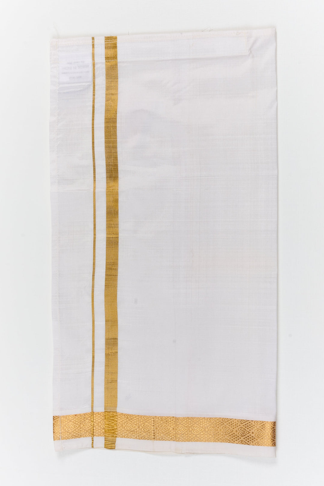 The Nesavu Boys Vesti Silk Vesti for Boys Ethnic Wear and Family Celebrations Nesavu 16 (1Y) / White / Silk D047A-16 Nesavu silk vesti for boys with zari border – ideal for weddings and festive ethnic wear