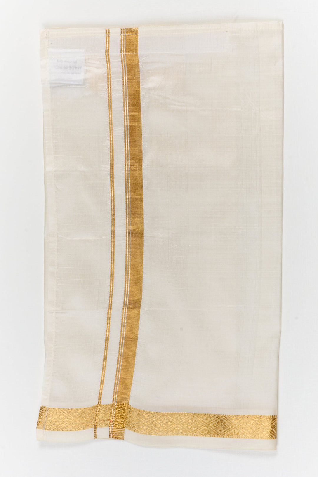 The Nesavu Pure Silk Vesti Silk Vesti for Boys to Pair with Shirts for Traditional Events Nesavu 14 (6M) / White / Pure Silk D057A-14 Nesavu silk vesti for boys to wear with shirts for weddings, pujas, and traditional celebrations