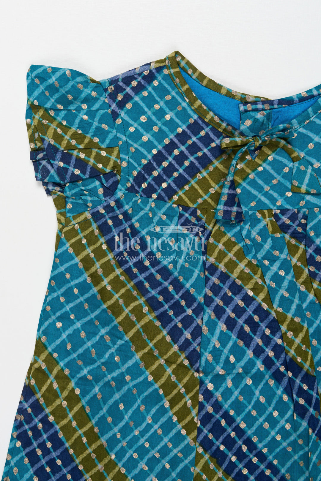 The Nesavu Girls Cotton Frock Sleeveless Baby Girl Frock in Modal Silk for Ethnic Celebrations Nesavu Nesavu baby girl sleeveless frock in modal silk with digital prints for traditional functions