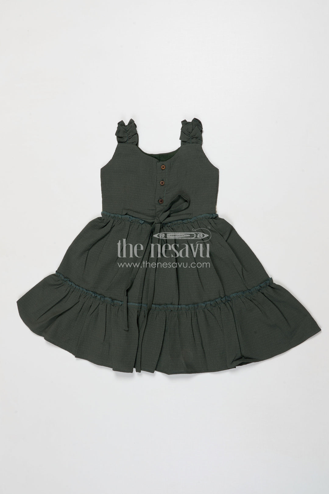 The Nesavu Girls Cotton Frock Sleeveless Baby Girl Frock in Modal Silk for Everyday Ethnic Style Nesavu Nesavu sleeveless modal silk frock for baby girls with digital print for casual festive wear